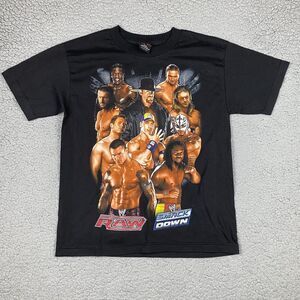 WWE Wrestling Smackdown Vs Raw Roster Shirt 2011 Size S John Cena Double Sided *